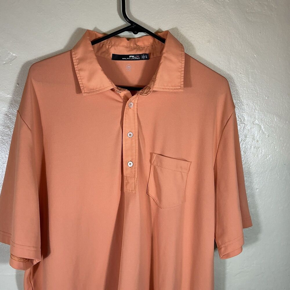 RLX Ralph Lauren XL Golf Polo Shirt Cantelope Pocket Performance Men’s Extra L